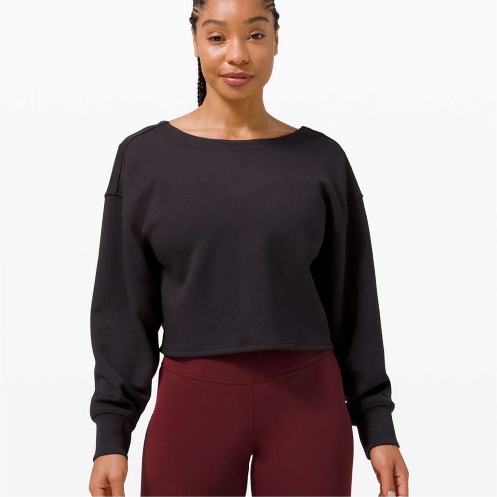 Lululemon Athletica Black Cropped Boxy Sweatshirt